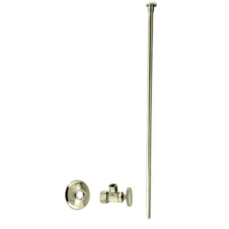 Westbrass 3/8" x 20" Flat Head Supply Line Toilet Kit with Round Handle Angle Valve, Polished Brass D105KFH-01